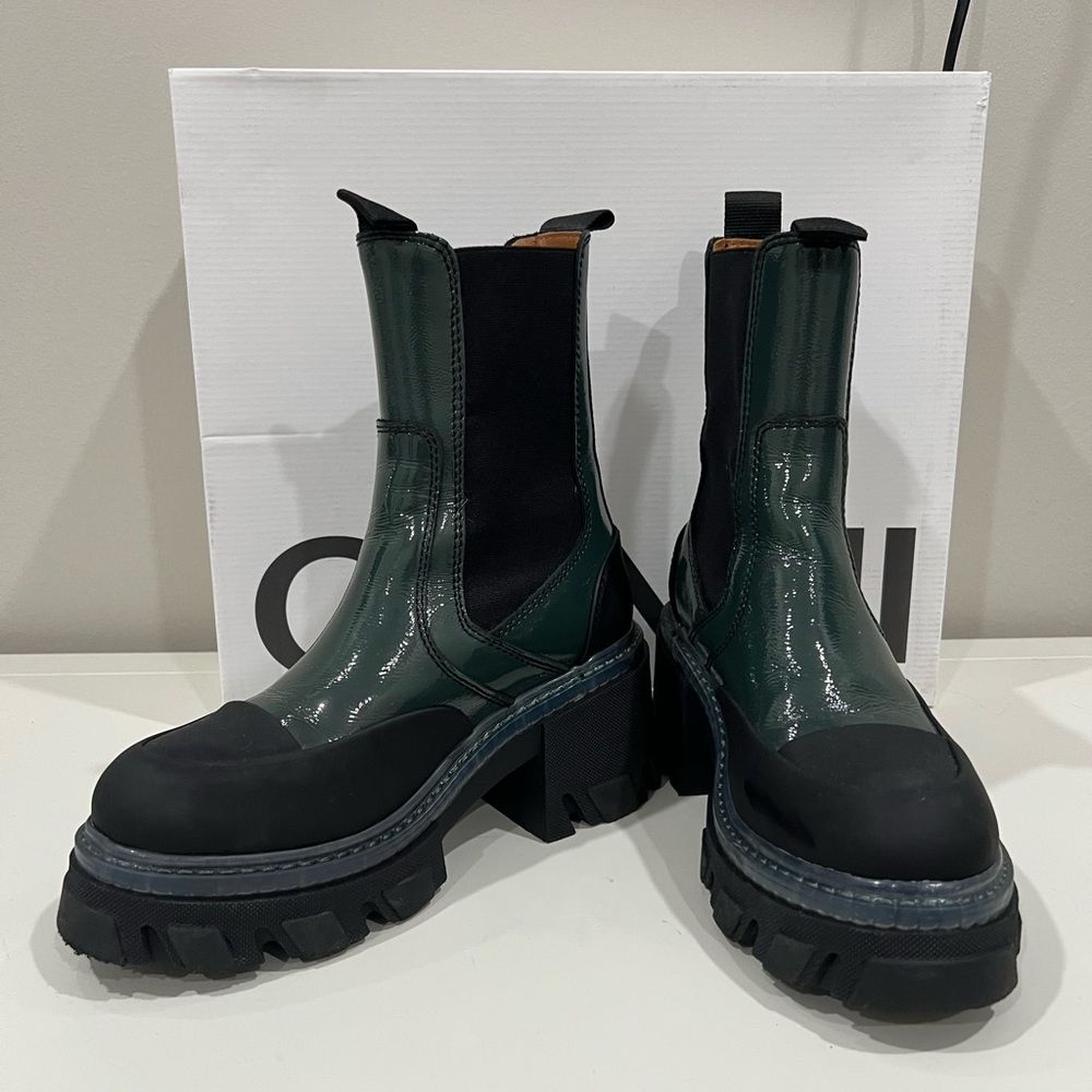 Ganni mid Chelsea chunky boots